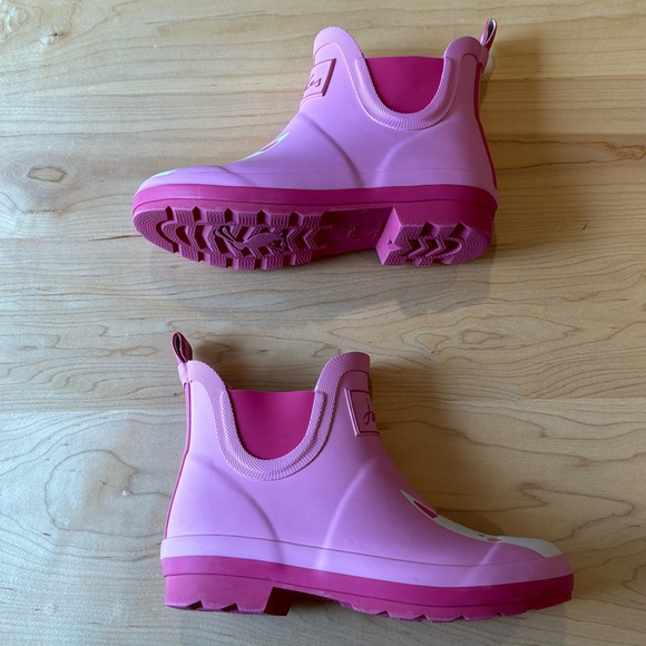 Girls Joules Pink Unicorn Rain Boot Wellies in size 2 🦄 Short Unicorn Boots - Picture 7 of 11